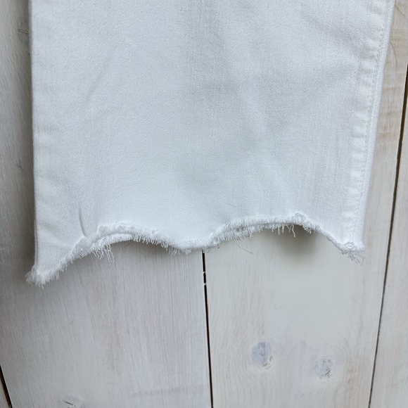 DEMOCRACY "Ab-Solution" Skyline Barely Boot White Denim Scallop Hem Jeans Sz 16P - Picture 6 of 14